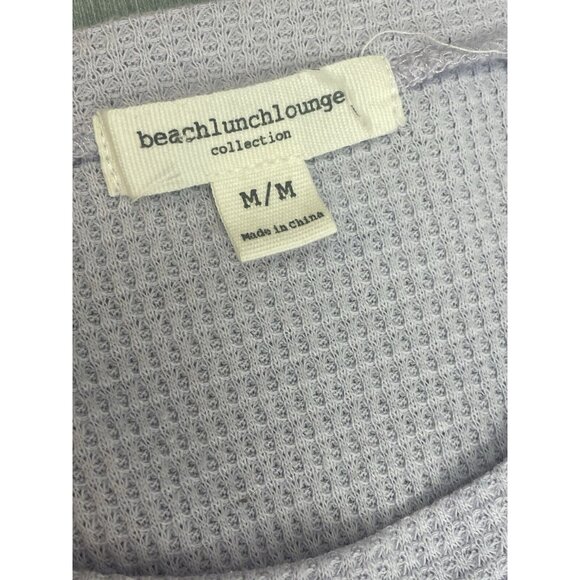 Beach Lunch Lounge Lavender Waffle Knit Thermal Long Sleeve Tee Size Medium - Picture 3 of 16